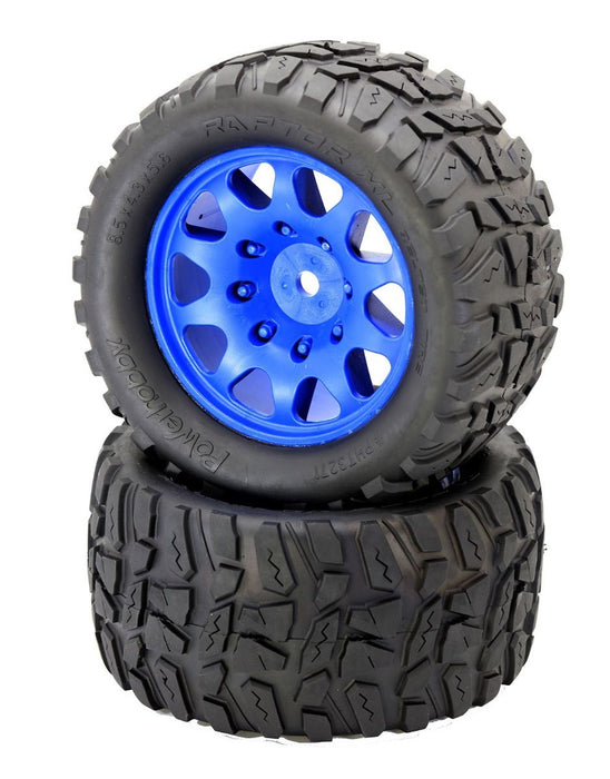 Raptor XL Belted Tires / Viper Wheels (2) Traxxas X-Maxx 8S-Blue