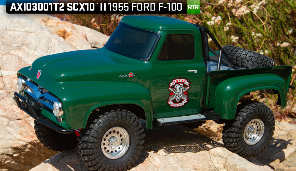 1/10 SCX10 II 1955 Ford F-100 Truck 4WD RTR, Green