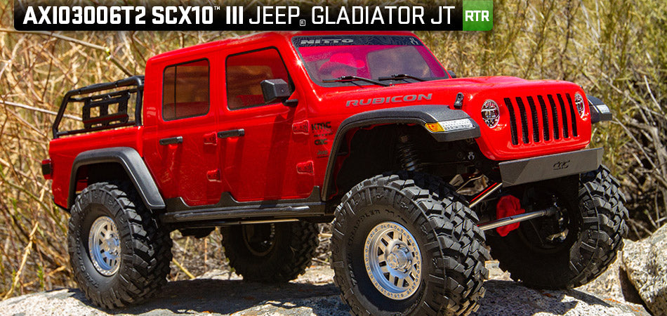 AXI03006BT2 SCX10 III Jeep JT Gladiator w/Portals 1/10 RTR Red