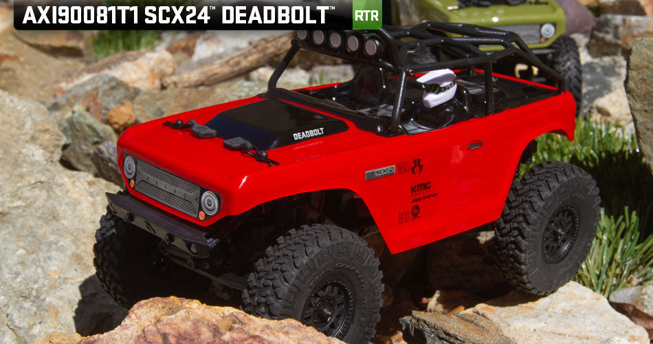 AXI90081T1 SCX24 Deadbolt 1/24th Scale Elec 4WD - RTR, Red