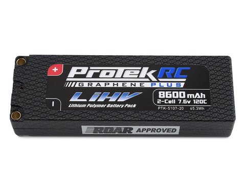 ProTek RC 2S 120C Low IR Si-Graphene + HV LiPo Battery  7.6V 8600mAh w/5mm Connectors (ROAR Approved)