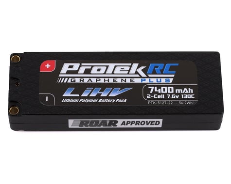 ProTek RC 2S 130C Low IR Si-Graphene + HV LiPo Battery 7.6V 7400mAh w/5mm Connectors (ROAR Approved)