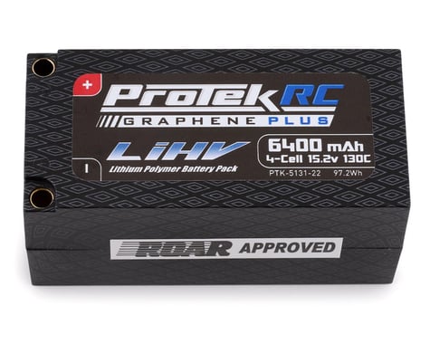 ProTek RC 4S 130C Low IR Si-Graphene+ HV Shorty LiPo Battery 15.2V 6400mAh w/5mm Connector (ROAR Approved)