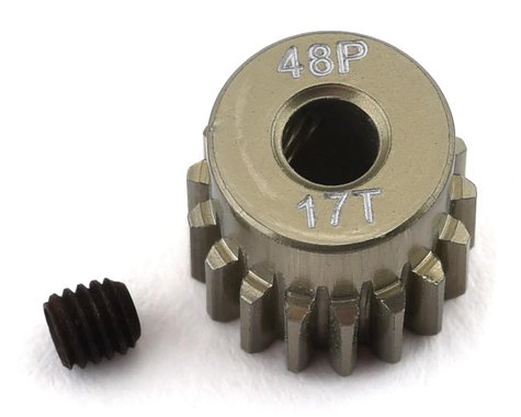 48P Lightweight Hard Anodized Aluminum Pinion Gear 3.17mm Bore 17T