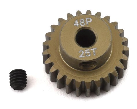 48P Lightweight Hard Anodized Aluminum Pinion Gear 3.17mm Bore 25T