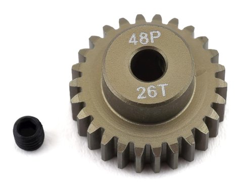 48P Lightweight Hard Anodized Aluminum Pinion Gear 3.17mm Bore 26T