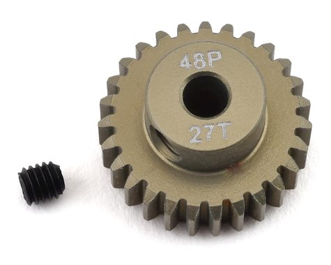 48P Lightweight Hard Anodized Aluminum Pinion Gear 3.17mm Bore 27T