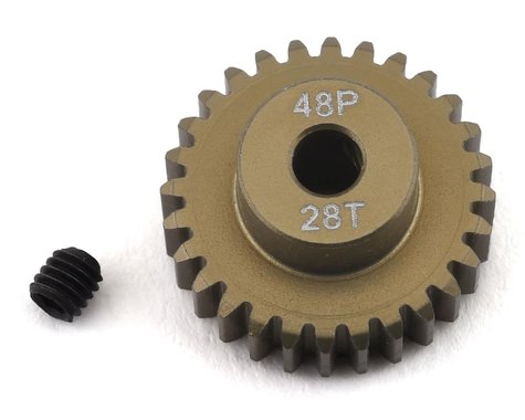 48P Lightweight Hard Anodized Aluminum Pinion Gear 3.17mm Bore 28T