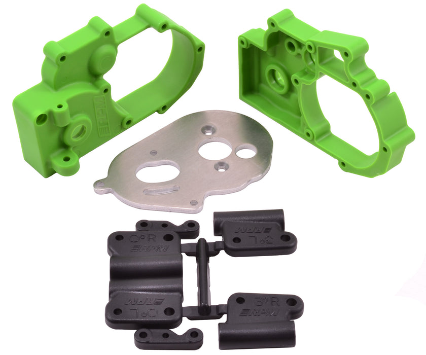 Gearbox Housing & R Mounts,Green:TRA 2WD Vehicles