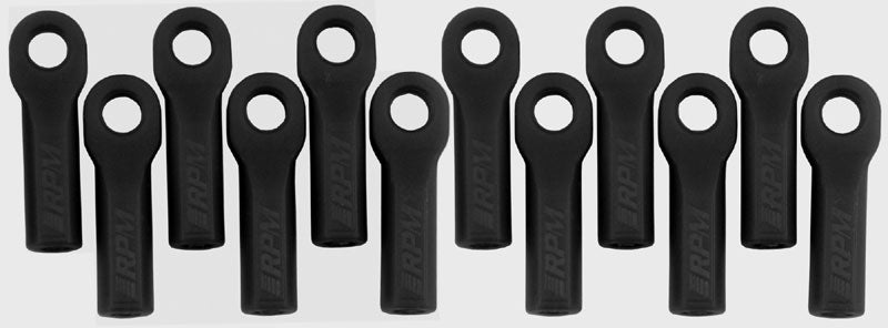 Long Rod Ends (12), Black: TRA 1/10,Rally