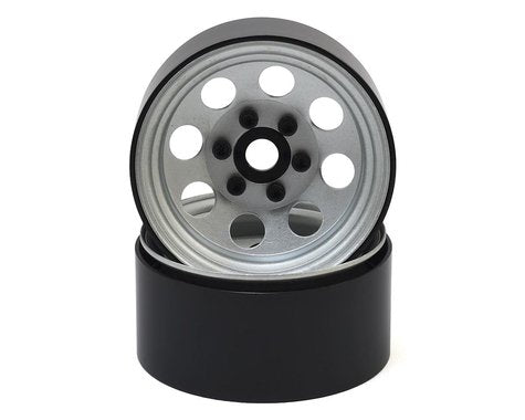 8 Hole 1.9” Steel Beadlock Wheels (Silver)