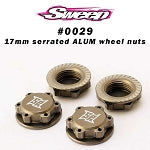 17mm 8th scale Light Weight Hard Anodized Wheel serrated Nuts (4)