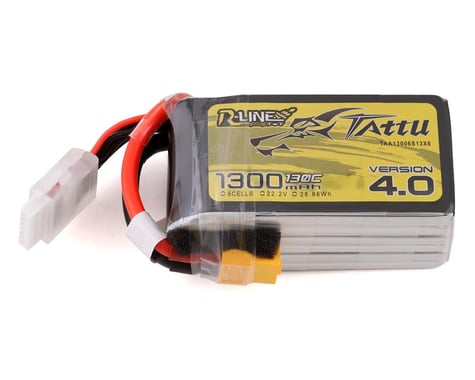 Tattu "R-Line 4.0" 6s LiPo Battery Pack 130C (22.2V/1300mAh) w/XT60 Connector