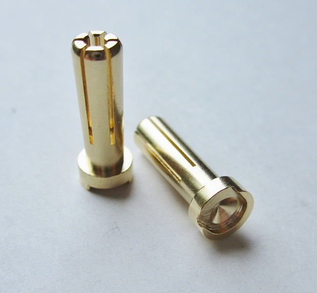 5mm Male Bullets Low Profile (pr.) Gold 19mm