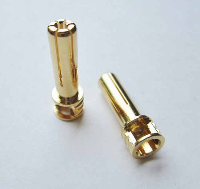 5mm Male Bullets Window Top (pr.) Gold 21mm