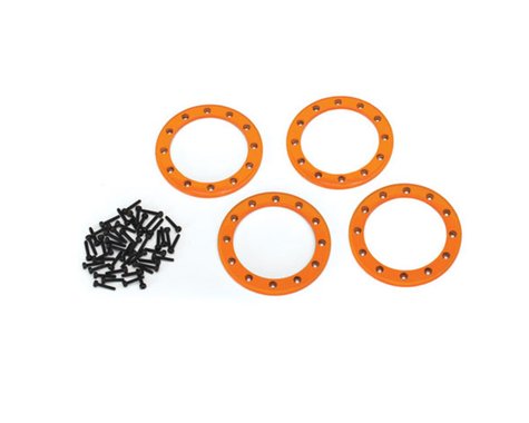 Traxxas TRA8168A Beadlock rings, orange (2.2') (aluminum) (4)/ 2x10