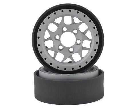 Vanquish Products KMC XD127 Bully 1.9 Beadlock Crawler Wheels (Silver) (2)