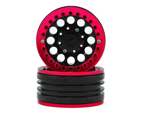 Xtra Speed 1.9 Aluminum Iron Clock Mass Beadlock Wheel (Red) (2)